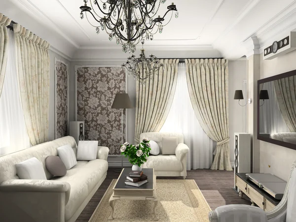 Obývací pokoj s klasickým nábytkem — Stock fotografie