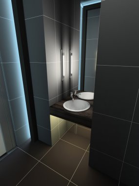 3D render iç tuvalet