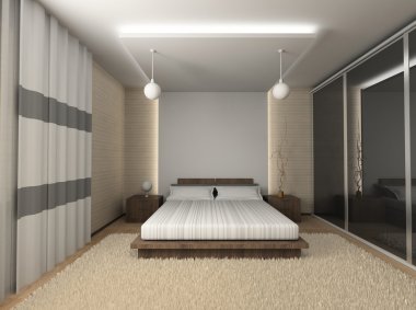 Modern interior. 3D render clipart