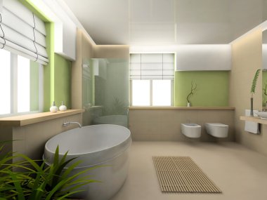 Modern interior. 3D render clipart