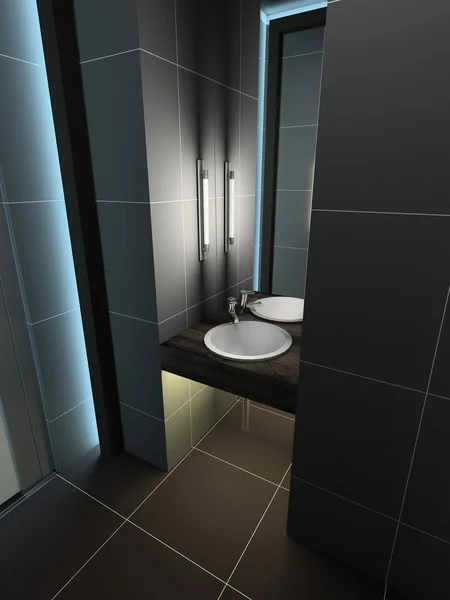 3D Render Innenraum der Toilette — Stockfoto