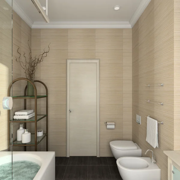 浴室の 3 d レンダリングのモダンなインテリア — ストック写真
