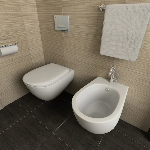 3D render modern iç banyo — Stok fotoğraf