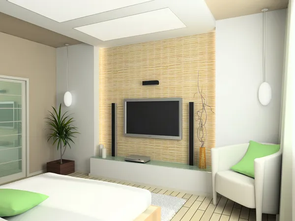 3D render modern interiör av sovrum — Stockfoto