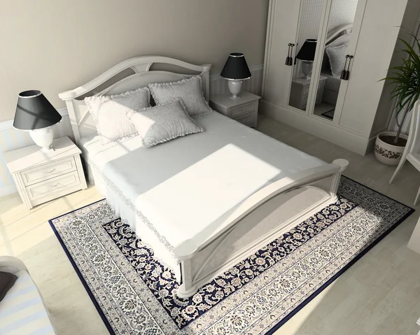 stock image 3D render classic interior of bedroom