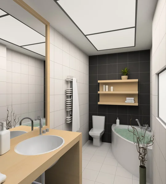 3D rendere interni moderni del bagno — Foto Stock