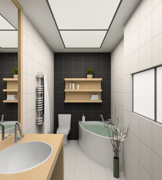 3d rendern modernes Interieur des Badezimmers — Stockfoto