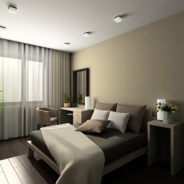 Modern interior. 3D render clipart