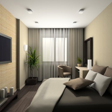 Modern interior. 3D render clipart