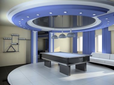 Modern interior. 3D render clipart