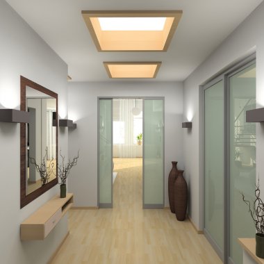 Modern interior. 3D render clipart