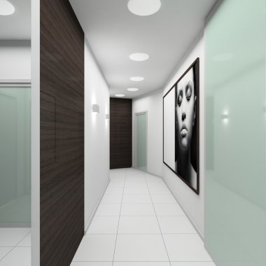 Modern interior. 3D render clipart