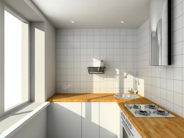 3D Interioir of modern kitchen — Stock Photo, Image