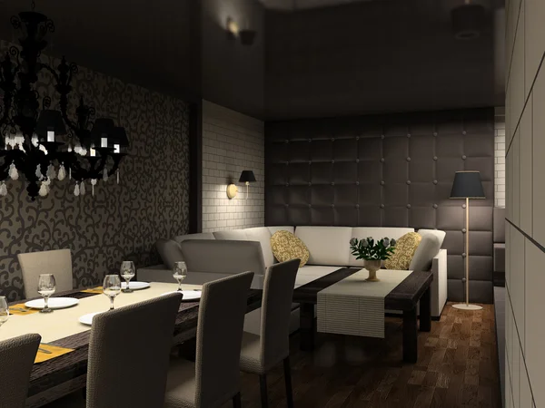 3D render modern iç Cafe — Stok fotoğraf