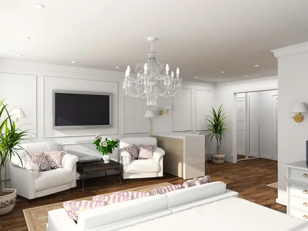 3D renderizar interior moderno de dormitorio —  Fotos de Stock