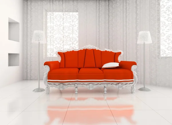 3d 呈现器的经典沙发 — 图库照片