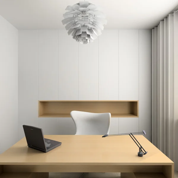 3D renderizar interior moderno del gabinete — Foto de Stock