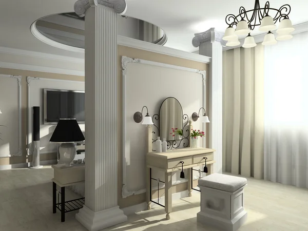 3D renderowania nowoczesne wnętrza sypialni — Zdjęcie stockowe