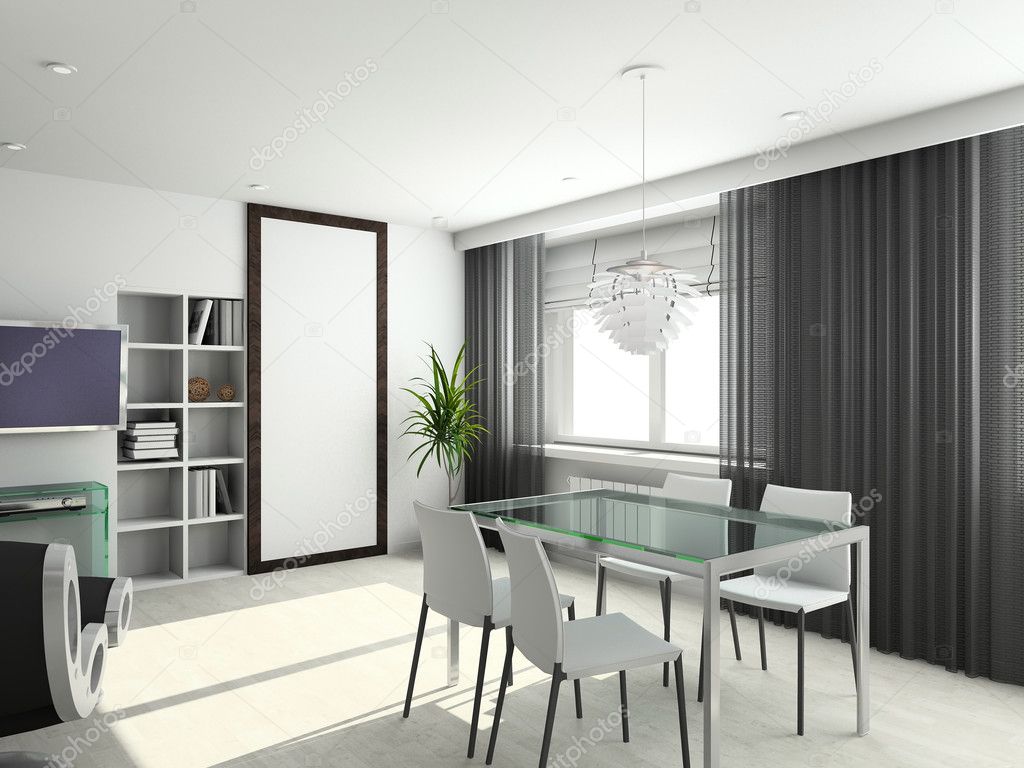 3D render interior of living-room