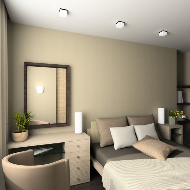 Modern interior. 3D render clipart