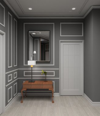 Modern interior. 3D render clipart