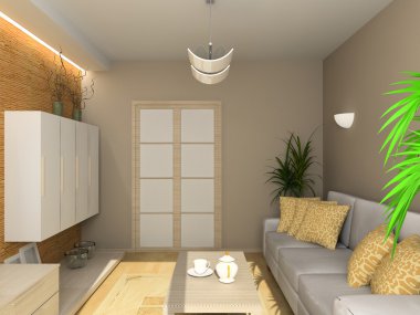 Interior of living-room clipart