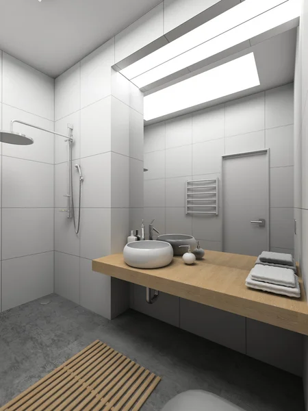 화장실의 3d 렌더링 현대 인테리어 — 스톡 사진