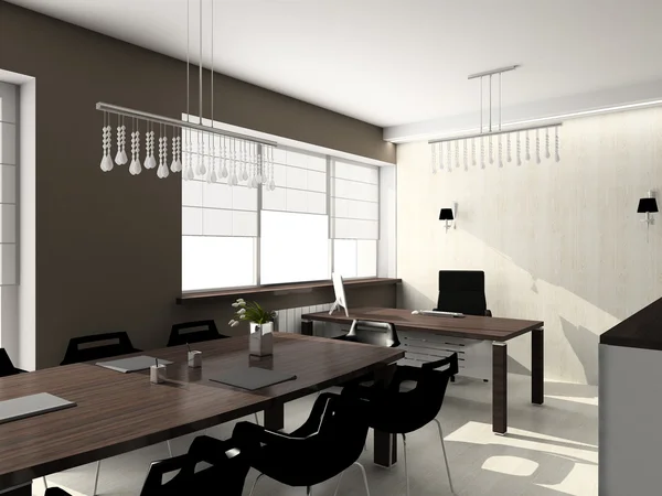 3D renderizar interior moderno de la oficina — Foto de Stock