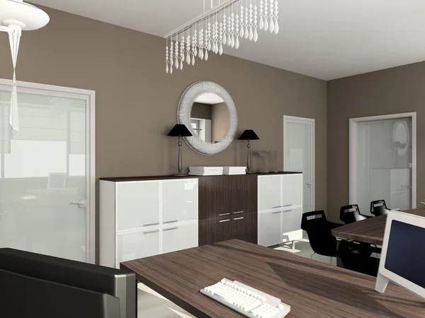 3D renderizar interior moderno do escritório — Fotografia de Stock