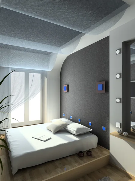 3D renderizar interior moderno do quarto — Fotografia de Stock