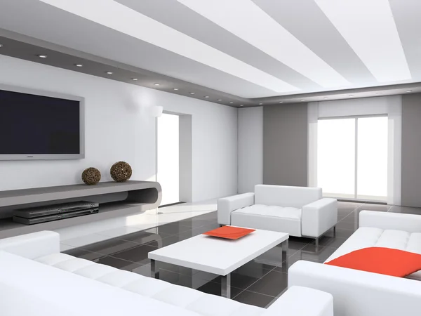 3D vykreslení moderní interiér obývacího pokoje — Stock fotografie