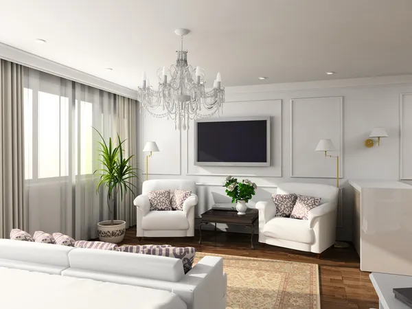 3D renderizar interior moderno de dormitorio — Foto de Stock