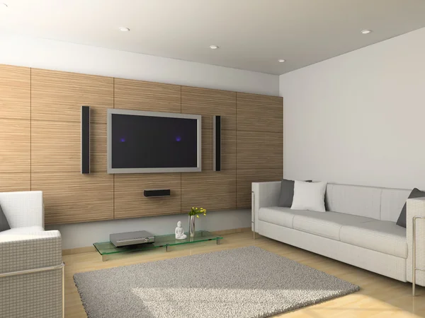3D render modern iç oturma odası — Stok fotoğraf