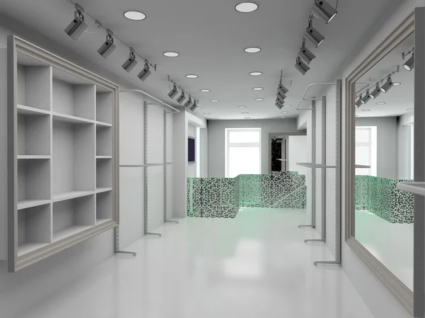 3D renderizar interior moderno de la tienda — Foto de Stock