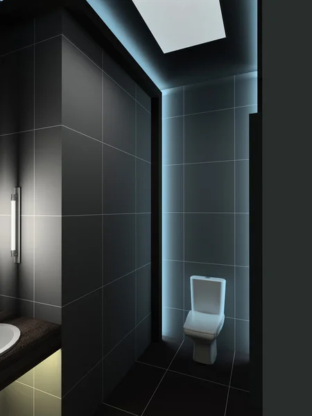 3D καθιστούν μοντέρνους εσωτερικούς χώρους της τουαλέτας — Φωτογραφία Αρχείου