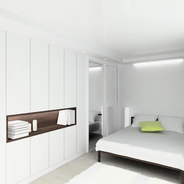 3d 呈现现代室内装饰的卧室 — 图库照片