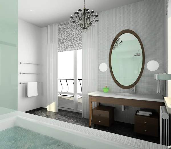 浴室。现代的室内设计 — 图库照片