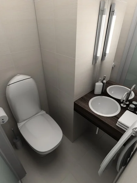 3D render tuvalet modern iç — Stok fotoğraf