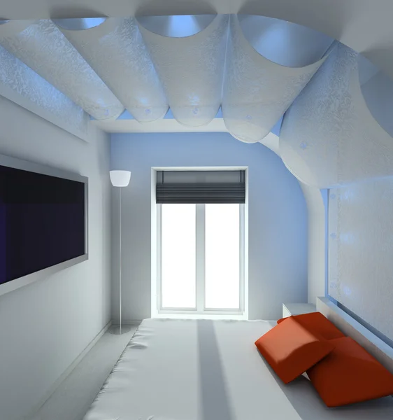 3D εσωτερικό καθιστούν κρεβατοκάμαρας — Φωτογραφία Αρχείου