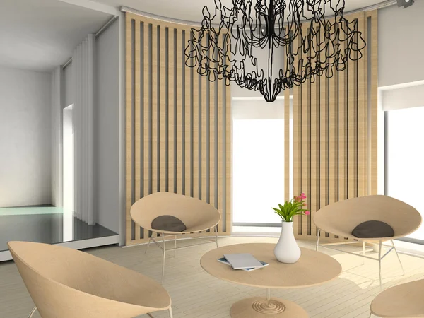 3D moderní pohodlný interiér — Stock fotografie