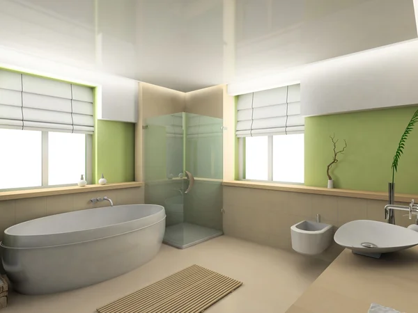 3D renderizar interior do banheiro — Fotografia de Stock