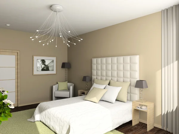 3D render interior of bedroom Royalty Free Stock Images