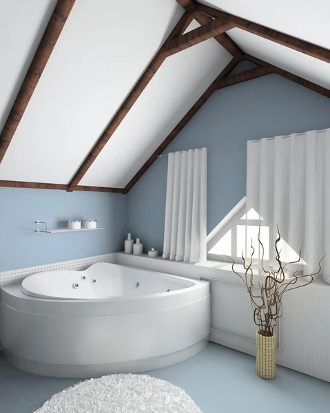 Fürdőszoba 3D render belső — Stock Fotó