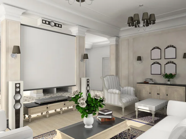3D render classical interior Stock Image