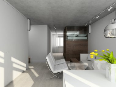 3D render interior of living-room clipart