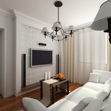 Living-room with the classic furniture clipart