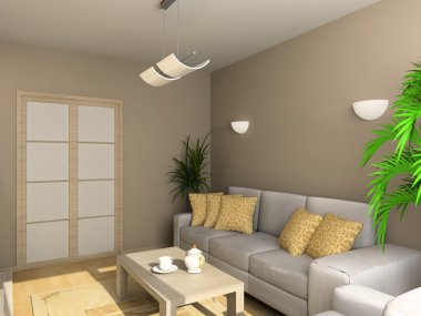 Interior of living-room clipart