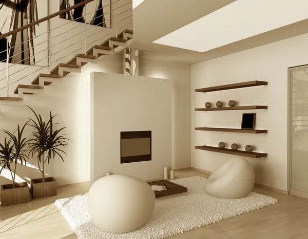 3D Interioir de salón moderno — Foto de Stock