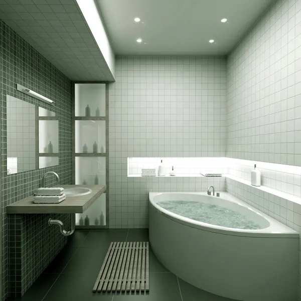 3d 呈现内部的浴室 — 图库照片