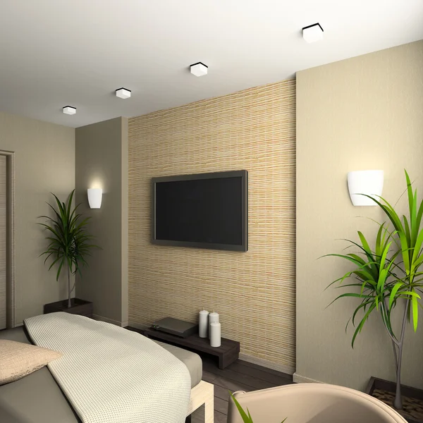 3D renderizar el interior del dormitorio — Foto de Stock